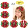 Klipy do włosów Barrettes 5pcs -g stąple do włosów inspirowane świąteczną świąteczną klipsy Święta Santa Clause Big Hair Accessories Snowman Opaski 231121