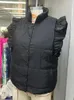 Coletes femininos casual acolchoado plissado colete mulher puffer botão de pressão acolchoado gilet inverno sem mangas jaquetas outwear com bolsos