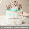 Boîtes de rangement pour cosmétiques de bureau, porte-brosse de maquillage rotatif à 360 degrés, organisateur avec tiroir pour coiffeuse