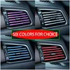 Other Auto Parts 10 Pcs Car Interior Decoration Strips Moding Trim Air Conditioner Outlet Vent Grille Chrome Strip Sticker Drop Deli Dhl0P