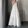 Casual Dresses Summer Women White Spaghetti Strap Asymmetrical Long Dress Elegant Female Sexy Black Big Swing Loose Maxi Vestidos