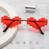 Lunettes de soleil Roman mosaïque coeur lunettes de soleil drôle pixélisé mosaïque lunettes rétro Gamer Robot lunettes Cosplay fête lunettes pour hommes femmes J230422