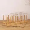 Almacenamiento de cocina DIY escurridor de bambú estante de madera para platos soporte de platos organizador de gabinete para platos/tabla de cortar/plato/taza/tapa de olla