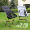 Lägermöbler Portable Folding Camping Chair Outdoor Moon Chair Collapsible Foot Pall för vandring Picknickfiskestolar Sätesverktyg 230421