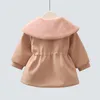 Manteau Hiver Velours Chaud Filles Toddler Trench Enfants Coupe-Vent Enfants Unique Poitrine Tenues 2-7Y