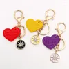 Porte-clés amour coeur pendentif en cuir gland pour femmes plaqué or voiture porte-clés mode sac à main breloques bijoux chaîne