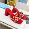 Vrouwen Hoge Hak Slippers pluizige lederen sexy Sandalen dames zomer Dames dikke hak sandalen mode sexy banket schoenveter box maat 35-43 Hak 7CM