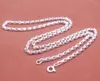 Chaînes Véritable solide 925 chaîne en argent sterling hommes femmes collier de lien de câble carré 19-20g / 60cm