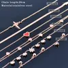 Anklets Leeker Stainless Steel for Women Black Heart Flower Bells Rose Gold Color Beach Jewelry Party 액세서리 012 LK2