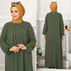 Etniska kläder 2023 veckade långa klänningar Muslim sätter turkisk aftonklänning Lady Marockan Kaftan Abaya Dubai Caftan Abayas Arabiska hijab 2xl