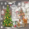 Weihnachten Dekoration Fenster Glas Aufkleber Frohe Weihnachten Santa Claus Schnee PVC Abnehmbare Wand Aufkleber für Weihnachten Home Decals233V