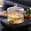 High borosilicate glass stew pot, open fire, direct firing pot, electric ceramic furnace, heating glass pot with lid, glass instant noodles bowl