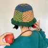Berets Herbst und Winter Koreanische Gestrickte Fischer Hut Frauen Handgemachte Große Stirnband Woolen Outdoor Gorras