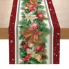 Runner da tavolo Natale Natale Copribandiera in lino Decorazioni allegre per la casa Regali Navidad Noel Pupazzo di neve Tovaglia 231121