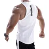 Herrtankstoppar Bodybuilding Top Men Gym Fitness Workout Cotton Sleeveless Shirt Clothing Mane Casual Stringer Singlet Black Vest 230422