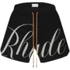 Vêtements de créateurs Rhude Lettre en relief tricotée High Street American Shorts Brouillard Tendance Marque Populaire Casual Loose Cordon Capris Hommes Couples Joggers Sportswear