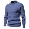 Мужские свитера 2023, осень и зима, простой модный трикотаж с круглым вырезом, молодежный модный пуловер, повседневный свитер, подкладка
