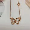 Modedesign fina smycken verklig solid guld diamant hänge fjärilshalsband
