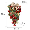 Fiori decorativi Ghirlanda di Natale Appendiabiti per porta d'ingresso Pino artificiale Bacca rossa Ghirlanda Decorazione per albero Navidad Home Decoratio