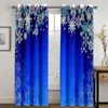 Curtain Blue Snow Two Drape Merry Chrismas Red Santa Claus Elk 2 Pieces Thin Window For Living Room Bedroom Decor