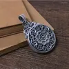 Pendants Luxury Hollow Peony Flower Pendant For Lady Choker Accessories Retro Buddhist Scriptures Mantra Buckle Necklace Women Jewelry