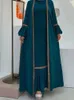 Etniska kläder Eid Abaya Dubai Modest Turkiet Muslim Long Dress for Women Arabic Sequin Islamiska klänningar Evening Party Gown Marockan Kaftan