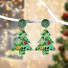 Dangle Oorbellen Trendy Acryl Groene Kerstboom Drop Fashion Mooie Cartoon Kerstman Voor Vrouwen Sieraden Jaar Geschenken