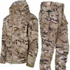 Mens Tracksuits Camouflage Tactical Winter Sets Men Military Outdoor Sharkskin Jacket Windproof Waterproof Suit Softshell Airsoft Uniform Pocket 231122