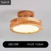 Taklampor Led Wood Modern Nordic Round Lamp Trähem Balkong Bedrum Korridor Studie Ytmonterad Belysningsfixtur