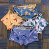 Underpants 2/4Pcs/Lot Men Underpants Fruit Printing Boxer Shorts Mens Underwear Simple Young Cotton Men's Panties 2023 New Y23
