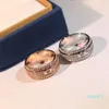 Anello di coppia stile semplice alla moda Anello a quattro file di diamanti Anello da donna semplice alla moda