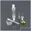 Smoking Pipes Nectar Collectors Set With Domeless Hookahs Tai Nail 10Mm 14Mm 18Mm Nector Collector Water Recycler Oil Rigs Mini Glas Dhjz5