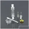 Pipes à fumer Collecteurs de nectar sertis de narguilés sans dôme Tai Nail 10 mm 14 mm 18 mm Nector Collecteur Recycleur d'eau Plate-forme pétrolière Mini Glas Dhjz5