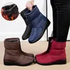 Stiefel Rutschfeste, wasserdichte Schneestiefel für Damen, dick, warm, lang, Plüsch, Stiefeletten, Damen, Reißverschluss vorne, Baumwolle, gepolsterte Schuhe, Damen, Übergröße 44 231122