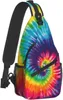 Backpack Tie Dye Large Capacity Crossbody Sling Bag With Adjustable Shoulder Strap For Hiking Travel Sport Climbing