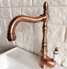 Kitchen Faucets Single Ceramic Handle Deck Mount Wash Basin Faucet Antique Red Copper Bathroom Sink Taps And Cold Water Tap 2nf424