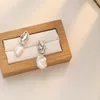 Dangle Oorbellen 14Kgold Grote Platte Zoetwaterparel Drop Voor Vrouwen Goud Metaal Witte Natuurlijke Barokke Sieraden HYACINT