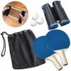 Ensemble de tennis de table rétractable portable 190 cm Table en plastique Kit de filet à mailles solides Support de filet Remplacer le kit Raquettes de ping-pong jouant 4 T19213n