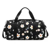 Utomhusväskor Flower Gym Bag For Women With Shosopell och våt fickan Hållbar Lätt duffle bra träning övernattningar