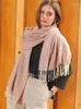 Berets WJ397V10-V14 Design Women Scarf Winter Ladies Striped Fringed Scarve Mujer Foulard Bufanda Wrap Shawl