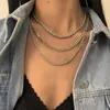 Choker Stainless Steel Hip Hop Punk Simple Threelayer Multilayer Suit Mix Match Necklace Women Jewelry Vintage Stout Emo Chokers