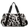 Duffel Bags Fashionable Travel Duffle Bags Women Leopard Big Nylon Tote Fitness Gym Ladies Weekend Handbags Wet And Dry Separation 231122