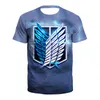 T-shirts pour hommes Attaque sur Titan T-shirts Anime Shingeki No Kyojin Impression 3D Streetwear Hommes Femmes Mode T-shirt surdimensionné Enfants T-shirts Tops Vêtements Z0421