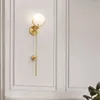Lâmpada de parede Nordic Golden Sala de estar Quarto Sconce Light Classic Dolomite Abajur Corredor Escada Luzes de decoração de fundo