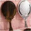 Mirrors Hand High Definition Cosmetic Mirror European Portable Princess Looking Glass Compact Korean Style Retro Pattern 2 2Jf B2 Dr Dhmkd