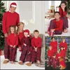 Família combinando roupas pijamas de natal conjunto mãe e filha roupas vermelho t camisa topos calças xadrez pai crianças bebê olhar 231122