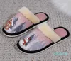 designer pantoffels winterslipper in kerststijl pluizige huishoudelijke zachte schoenen voor binnen vrouwelijk buiten unisex cartoon katoen