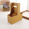 Present Wrap 2st Kraft Paper Cup Holder Coffee Box Handväska Blomma Bukettkonst