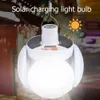 Ampoule LED Solaire Camping Lanterne Extérieure Étanche D'urgence USB Câble Rechargeable Pliant Lumière Lampes Éclairage De Jardin