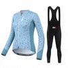 Ensembles de maillots de cyclisme Corée NSR automne maillot de cyclisme pantalon à bretelles ensemble ropa ciclismo vélo vtt vêtements vélo de route costume femmes à manches longues cyclisme ensemble J230422